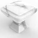 10 Pack 1 Inch White Marble Kitchen Knobs - Zinc Alloy Square Knobs for Cabinets and Furniture (Type-2)