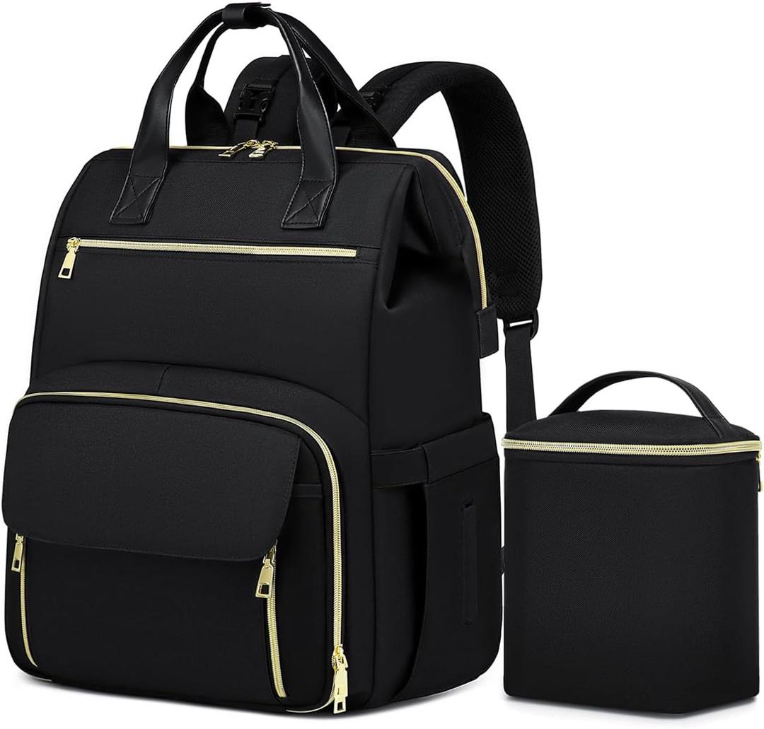 RUCYEN Breast Pump Backpack, Large Backpack Compatible for Spectra S1, S2 Medela for Mom, Water Resistant 15.6 inch Laptop Bag for Work Travel 2 Pack