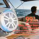 800W 6.5 Inch Marine Speakers - 2 Way Waterproof UV Weather Resistant Outdoor Stereo Sound System, High-Fidelity Audio, White for Boats, RVs, Cars, Golf Carts, Hot Tubs, Indoor/Outdoor DIY Use