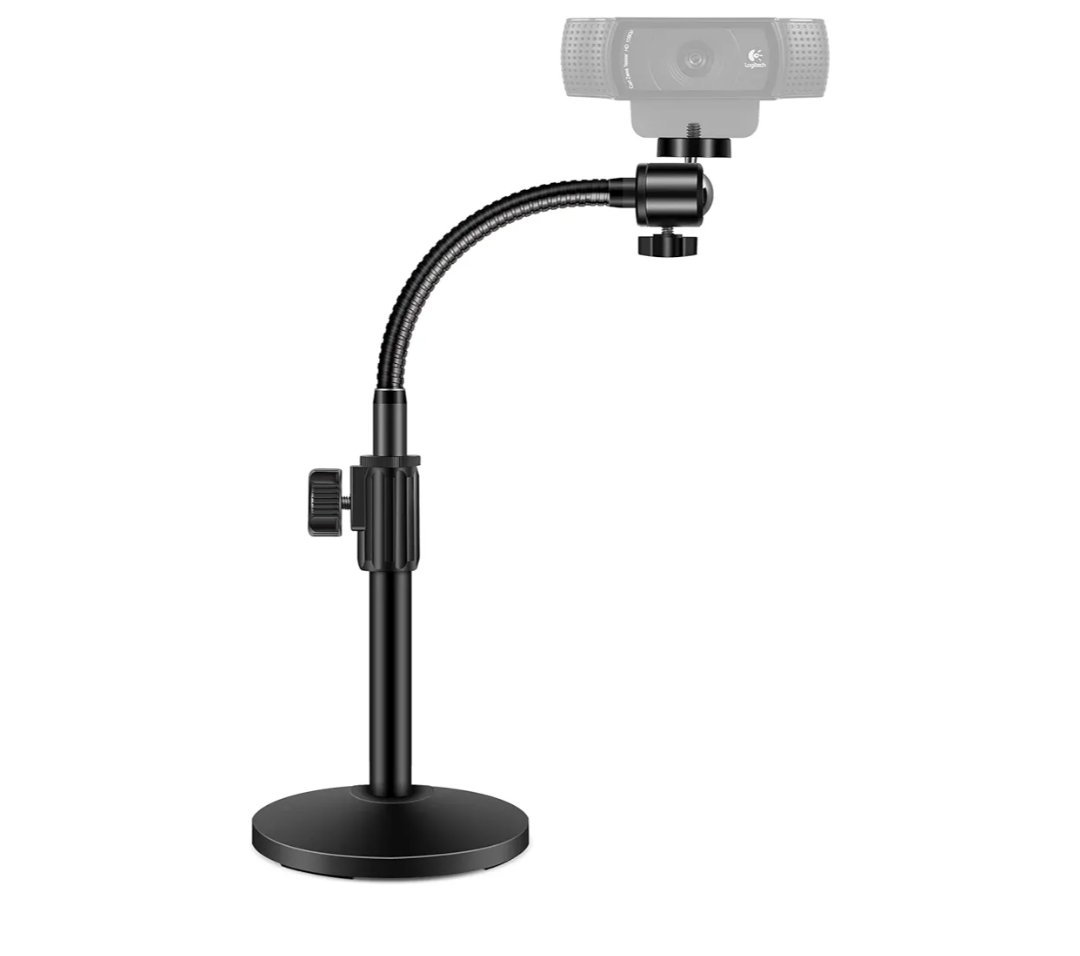 InnoGear Webcam Stand for Desk, Camera Stand Mount Gooseneck Arm for Logitech Webcam C922 C930e C920S C920 C615 C960 C920x BRIO 4K NexiGo N60, Phone Mount, Right Light, GoPro with 1/4" Thread