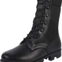 Men's Military Jungle Combat Boots 8 Inch Lightweight Motorcycle Tactical Boot Police Army Botas (10 Wide, Black)