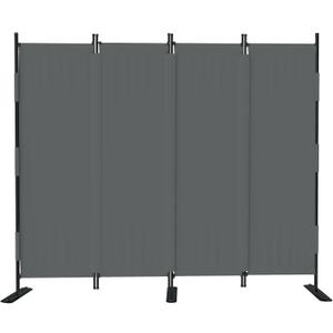 GOJOOASIS Room Divider 4 Panel Folding Privacy Screen, Portable Small Room Dividers Partition 88" Wall Dividers for Room Separation Upgrated Seamless Accordion Room Divider (Grey, Type A)