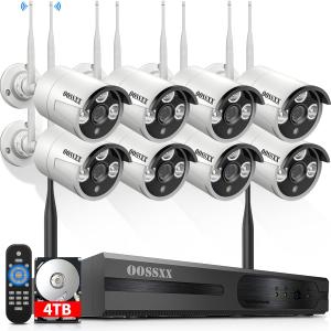 Dual Antennas for WiFi Enhanced & 60 Days Storage AI Human Detected 2K 3.0MP Wireless Security Camera System,OOSSXX 10 Channel DVR HD Outdoor Home Surveillance WiFi Cameras Systems
