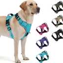 Heavy Duty Tactical Dog Harness for Large Dogs, No Pull Dog Harness with Handle & Front Clip, Reflective Soft Padded, Hook and Loop Panel, Dog Vest for Walking, Service Training, Blue