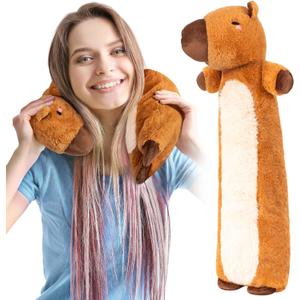 Happy Fuel Capybara Microwavable & Weighted Stuffed Animals - Unscented Heatable Plush Doll, Cute Capybara Plush Toys Gifts for Girls Boys and Kids (Capybara Neck Wrap)