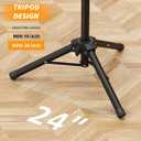 Small Speaker Stands 2 Pack, 24-50 Inch Height Adjustable Speaker Tripod Stand Pair, Lightweight 35mm Compatible Insert, Support 55 LB with 2 Storage Bags
