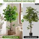 Large Ficus Artificial Trees Tall Faux Tree Indoor Outdoor Realistic decoracion Floor Fake plantas for Home Living Room Master Bedroom Office Porch Outside Patio arboles artificiales para Decor,Size: 6ft
