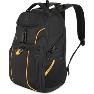 SwissGear 1900 Mini ScanSmart 16-Inch Backpack, Fits Up to 13-Inch Laptop, RFID Protection & ScanSmart TSA-Friendly Compartment, Black/Yellow