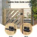 Double Side Gate Latch, Heavy Duty Gate Latch for Wooden Fence, Black Fence Gate Latch with Handles, Left Inswing Gate Latch for Wooden Gates, Vinyl Gate, Backyard, Garden, GL01