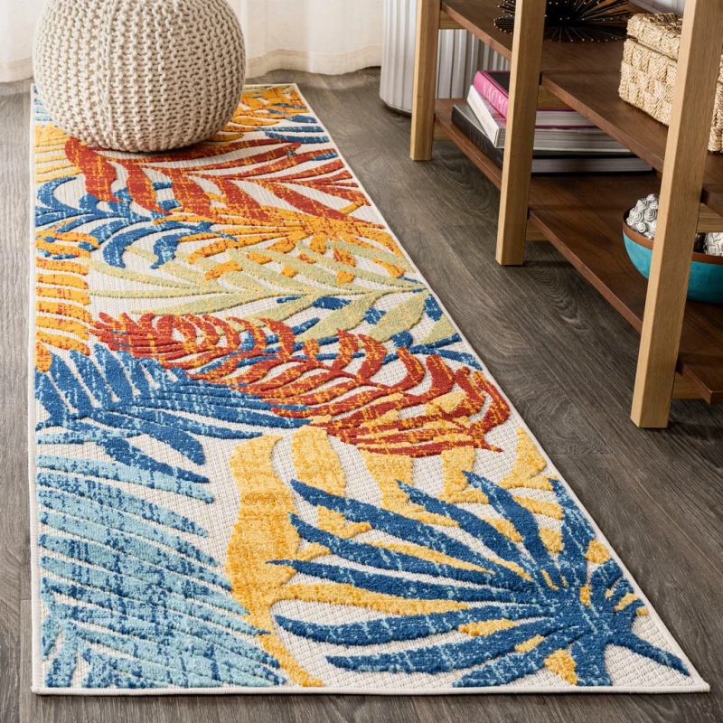 JONATHAN Y Tropics Palm Leaves Indoor Outdoor Runner Rug 2X8 Cream/Orange
Ships Rolled, Durable Flat Weave, Lays Flat for Backyard, Patio, Porch, Easy-Cleaning, High Traffic,Pet-Friendly,Non-Shedding