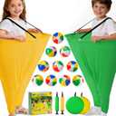 17 PCS Granny Pants Yard Game Easter Games Set, 2 Oversized Granny Funny Pants with 10 Balls, 2 Air Pumps, Outdoor Tossing Games for Kids Backyard Lawn Easter Carnival Party Reunion Gathering 4+ Ages