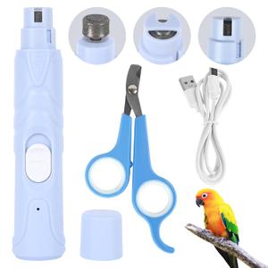 Bird Nail Grinder, Automated Bird Beak Grinder, 3-in-1 Nail Care Kit with Nail Clippers and Nail File for Parrots, Budgies, Parakeets, Finches and Lovebirds, Hamsters, Rabbits