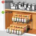 RCHYFEED Spice Rack Organizer for Cabinet, 2 Tier Slide out Spice Organization for Inside Cabinets & Pantry, Heavy Duty Adjustable Metal Spice Racks for Seasoning Organizer (13.5" Wx10.5 Dx9.5 H)