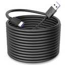 iMangoo USB to USB C Power Cable for CCTV Camera, 33FT Type C Long Power Extension Cable for Tapo TP-Link Xiaomi Mi eufy Security Camera Outdoor Indoor Cord with 10 Wire Clips Cable Nails Black