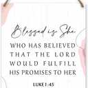 2 x Christian Wall Art for Christmas Decorations Indoor | Religious Wall Decor for Prayer Room, Wood Bible Verses Scripture Home Wall Prints (A09), medium