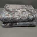 5x7 Area Rug for Bedroom, Machine Washable Rugs with Non-Slip Backing for Living Room, Soft Vintage Carpet Kitchen Laundry Kids Room Decor, Blue & Brown