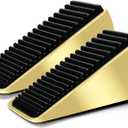 Strongest Heavy Duty Door Stoppers - Tall Door Stop Wedge Large Door Stoppers for Bottom of Door, Tall up to 2.6 in Doorstop Zinc Alloy and Silicone Made Suits Any Heavy Door Any Smooth Floor(2gold)