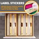SpaceAid WrapNeat 3 in 1 Wrap Organizer with Cutter and Labels, Plastic Wrap, Aluminum Foil and Wax Bamboo Dispenser for Kitchen Storage Organization Holder for 12" Roll (Natural)