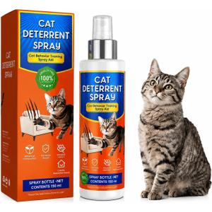 Cat Deterrent Spray - Safe & Effective for Indoor/Outdoor, Cat Deterrent for Furniture Protection, Pee Spraying, Excessive Chewing & Scratching Everywhere