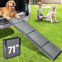 Dog Ramp for Car, 71''x 17.3'' Extra Long Dog Ramp for Truck with Non-Slip Rug Surface, Portable and Folding Dog Car Ramp for SUV & Car, Outdoor Pet Ramp for Large Dogs Up to 250 LBS