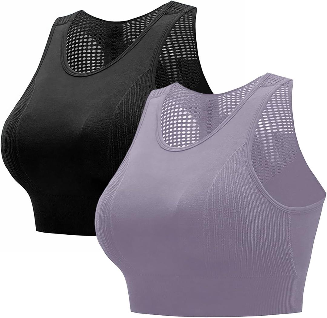 Sports Bras Pack for Women-Padded Bra Running Yoga Fitness Casual Wear Bra Breathable Quick Drying Vest Style