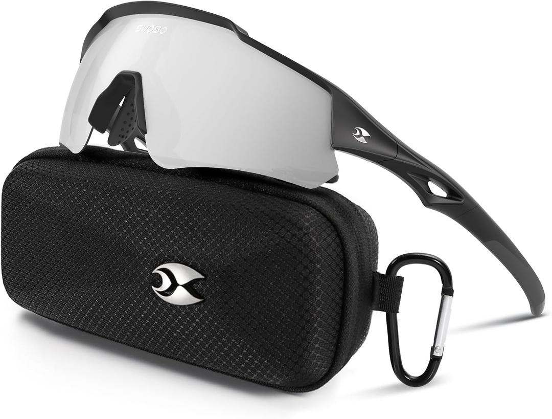 suoso Sports Cycling Sunglasses for Men: Lightweight UV Protection Polarized Sun Glasses for Youth Baseball Softball Running