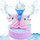 Kids Water Sprinkler Spray Baseball Toy, 2-in-1 Water Spinning Unicorn Sprinkler Toys with Water Ball, Summer Outdoor Backyard Game for 3 4 5 6 7 8 Years Boys Girls Gifts