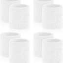 8 Pcs Sports Wrist Sweat Bands for Men & Women Absorbent Wrist Sweatbands Tennis Wristbands, Elastic Wrist Bands for Sweat for Basketball Tennis Football Gym Running Working Out (white)
