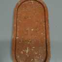 WORHE Italy Natural Travertine Stone Tray for Jewelry, Candles, Perfume, Trinket, Marble Oval Vanity Trays for Bathroom, Dresser, Kitchen, Countertop Storage Organizer for Home Decor Red (WH029)