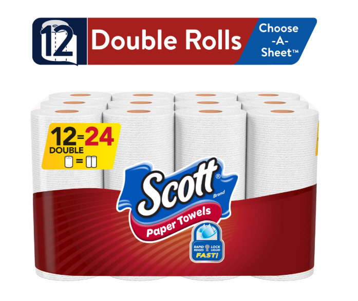 Scott Choose-a-Sheet Paper Towels, 12 Double Rolls