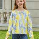 Girls Tie Dye Shirts Kids Long Sleeve Crewneck Sweatshirts Colorful Pullover Tops 7-12 Years