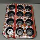 2 Pcs Mini Cheesecake Pans, 12-Cavity Muffin Cupcake Pans with Removable Bottom, Non-Stick Carbon Steel Baking Pans, 12 Hole Mini Sandwich Tins with Loose Bases, 13.8×10.4"