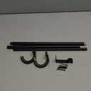 Wrap Around Curtain Rods,Black Curtain Rods 28 to 48 Inch,5/8 Inch Adjustable Blackout Curtain Rod Set,Room Darkening Single Window Rod,Metal Thicken Hidden Curved Drapery Rod 28-48",Matte Black