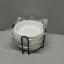 4 Pack Ceramic Spoon Rest with Metal Holder, Gencywe 4.8 inch Spoon Holder for Kitchen, for Stove Top, Coffee Spoons, Ladles, Tong, Cooking Utensil Rest, Housewarming Gifts