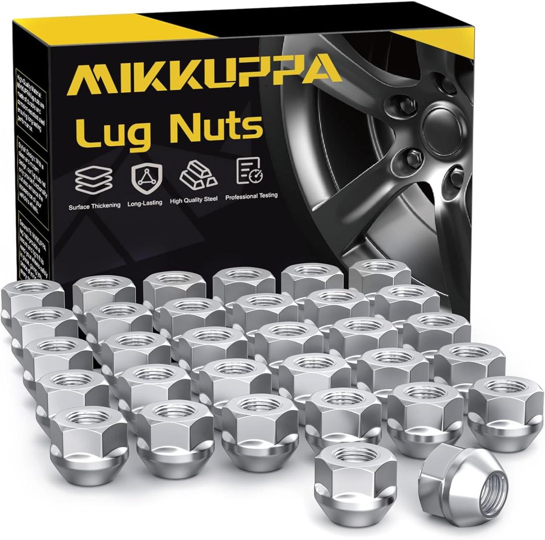 MIKKUPPA M14x1.5 Open End Lug Nuts - Replacement for Chevy Silverado GMC Sierra Ram 2500 3500 Wheel Lug Nut Set (Pack of 32)