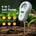 6-in-one Soil Test Kit-Soil Moisture Meter/PH Meter/Fertility/Sunlight Intensity Soil Tester, LCD Air Hygrometer&Temperature Moisture Meter for Plants-Garden, Lawn,Farm,2 Pack Detachable Probe