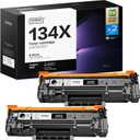 134X Black Toner Cartridges (with Chip) Replacement Compatible for HP 134X W1340X 134A W134A Toner Cartridges Work with LaserJet M209dw MFP M234dw M234sdw M234sdn Printer (2 Black)