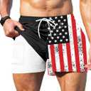 Keevoom Mens Swim Trunks Compression Liner Swim Shorts Quick Dry Swimwear Swimsuit Bathing Suits Board Shorts with Pockets (XXXL)