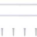 jinchan French Door Curtain Rods, No-Drill Adjustable White Curtain Rods with Adhesive Hooks, 26-50 Inch Aluminum 2-Pack for Sheer & Tier Curtains