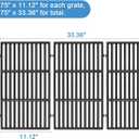 3 x Grill Grates for Weber Genesis II - GS4 Cooking Grate Replacements for Weber 66089 66097, Cast Iron, 18.75"