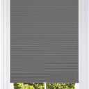 BlindsAvenue Cellular Honeycomb Cordless Shade, 9/16" Single Cell, Blackout, Anthracite, Size: 27" W x 48" H