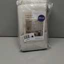 MIULEE 100% Blackout Linen Curtains for Bedroom, Ivory Solid Luxury Decor Thermal Insulation Room Darkening Drapes for Living Room Nursery Back Tab Rod Pocket 42 x 84 Inches, 2 Panels