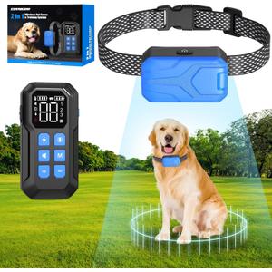 CPPSLEE Wireless Dog Fence, Electric Fence for Dogs, Wireless Fence for Dogs, Portable 2 in 1 Electric Dog Fence and Training Collar System with Waterproof Dog Training Collar Collar System