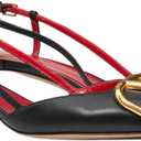 Slingback Kitten Heels for Women Patent Leather Pumps Pointed Toe Low Heeled Sandals Slip on Heels for Prom, Wedding, Party, Size 10