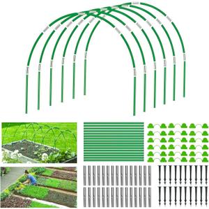 Garden Hoops for Raised Beds, 6 Sets of 7FT Rust-Free Fiberglass Greenhouse Hoops Grow Tunnel, Garden Hoops Frame for Netting Shade Cloth Row Cover, DIY Plant Support Garden Stakes