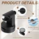 uxcell Suction Cup Shower Head Holder, Adjustable Handheld Shower Head Holder with Hook Removable Wall Mounted Round Bracket No Drill for Bathroom Hotel Apartment, Black