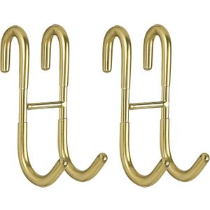 Simtive Squeegee Hooks for Towel Bathroom Frameless Glass Shower Door (2-Pack), Gold