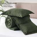 Bedsure Green Comforter Set Queen - Soft Bedding for All Seasons, Cationic Dyed Bed Set, 3 Pieces, 1 Queen Size Comforter (90"x90") and 2 Pillow Shams (20"x26"+2")