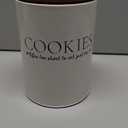 D'Lifeful Cookie Jar with Airtight Bamboo Lid  1.1 Gallon Cute and Decorative Cookie Storage for Kitchen Countertop  Farmhouse Storage Tin for Freshness  Great Gift Idea