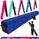 MARFULA 6 FT / 8 FT / 9 FT Folding Gymnastics Beam Foam Balance Floor Beam - Extra Firm - Suede Cover - Anti Slip Bottom with Carry Bag for Kids/Adults Home Use (Blue)